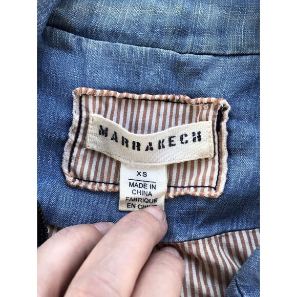 Anthropologie MARRAKECH Long Sleeve Zip Up Chambray Denim Jacket Size XS - Picture 6 of 9